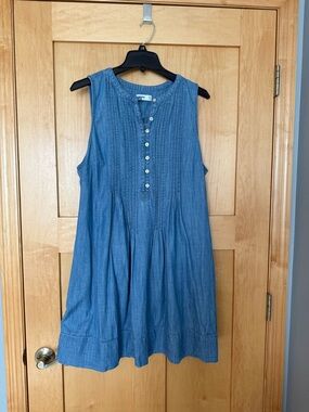 Sonoma Sleeveless Chambray Midi Dress - Blue